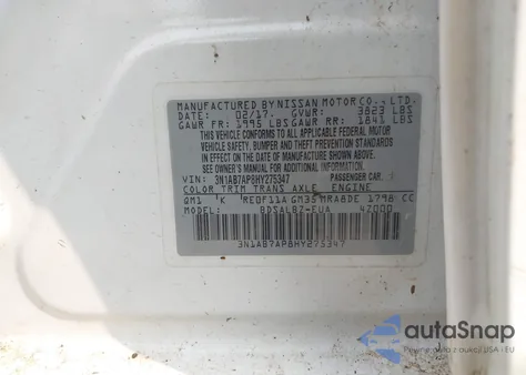 2017 Nissan Sentra S from USA, damaged, VIN 3N1AB7AP8HY275347